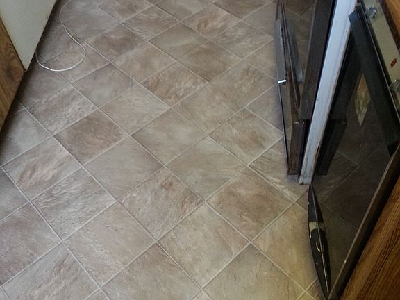 New Vinyl Tiles + Paint (Kitchen Area)