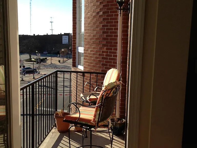 Balcony overlooking Elm St.