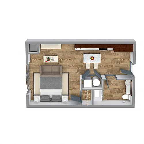 Floor plan The Micro 2 (Orange)