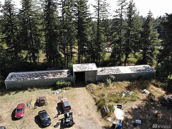Overhead view of pole barn. 