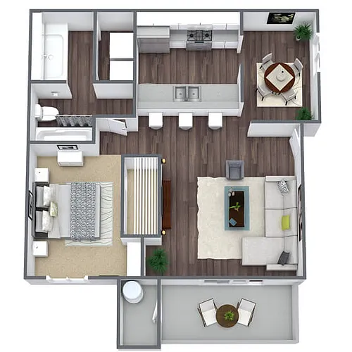 Floor plan S1: 0 Bed 1 Bath
