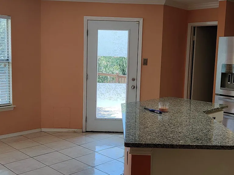 kitchen with lovely backyard view