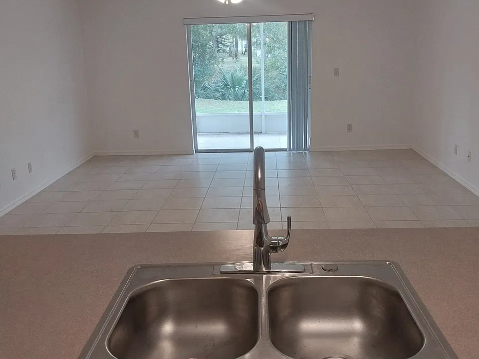 Kitchen area looking out towards the back