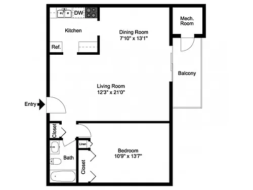 Floor plan One Bedroom
