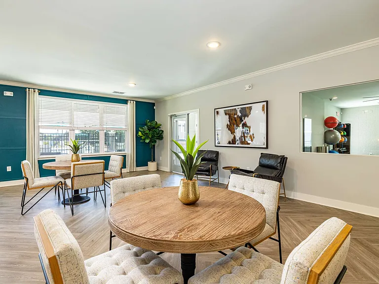 The Groves at Lake Juliana's leasing center sitting area