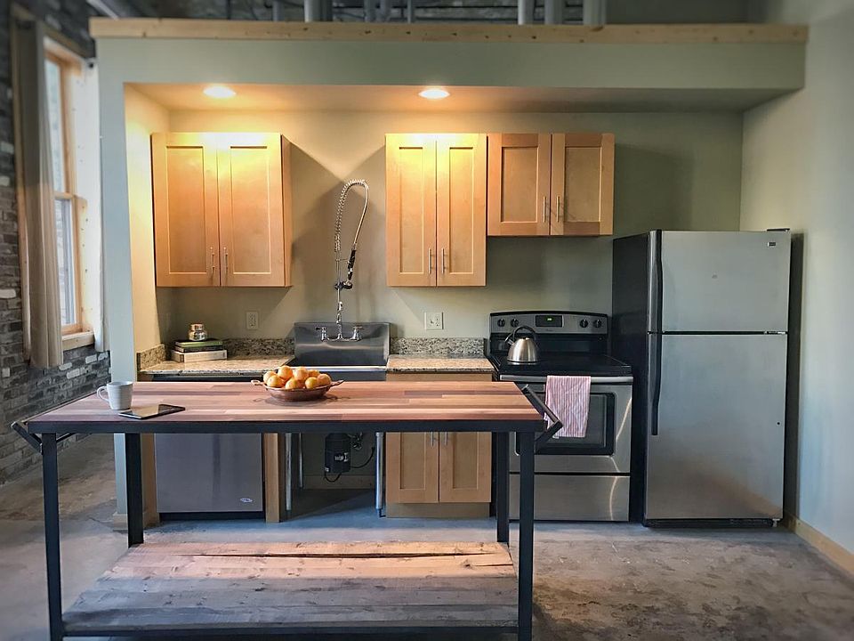 True loft style open kitchen