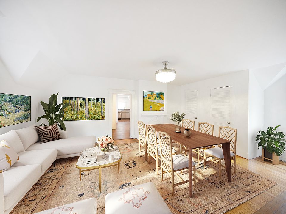 Third floor home, living/dining room staged.