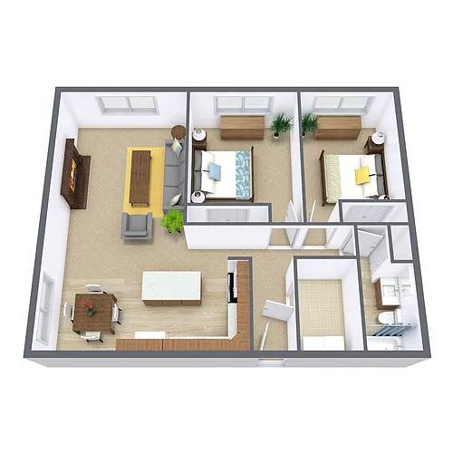 Floor plan Two Bedroom 21B