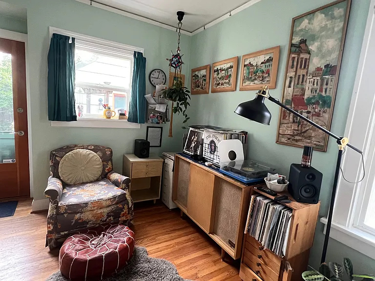 current photo of bonus room / office with new paint