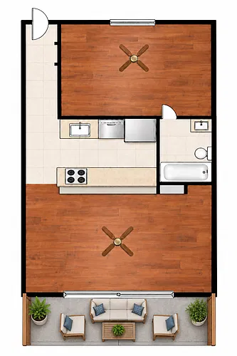 Floor plan 1 Bedroom 1st floor