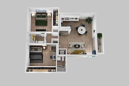 Floor plan 2 Bed 2 Bath