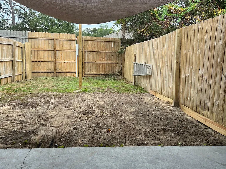 Low maintenance backyard.