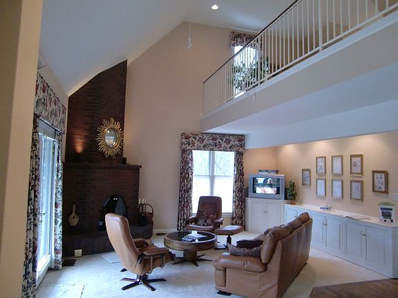 Family room and loft as viewed from kitchen
