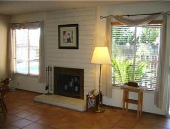 Family room with fireplace