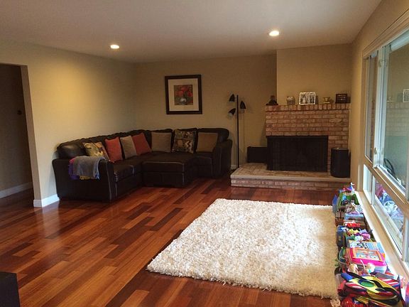 Living room with fireplace