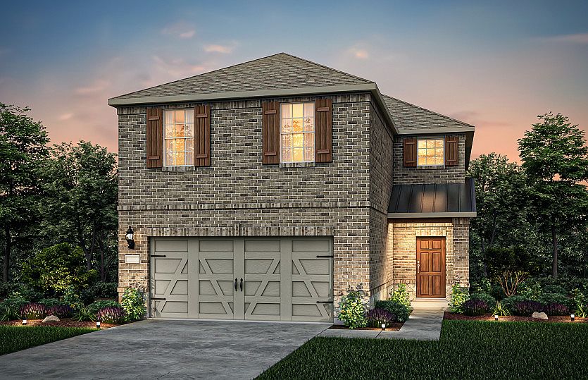 The Rybrook, a two-story home with 2-car garage, shown with Home Exterior M