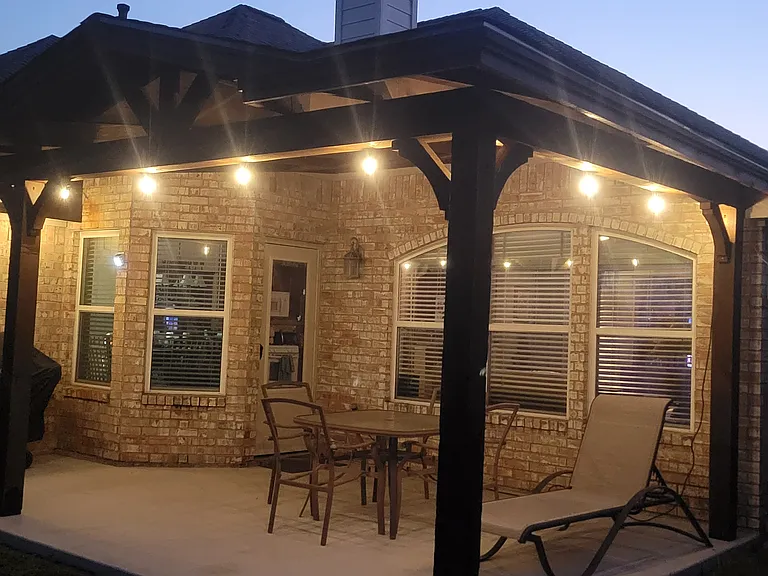 Back patio at night