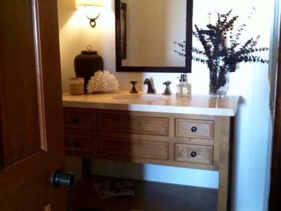 Recently renovated powder room.