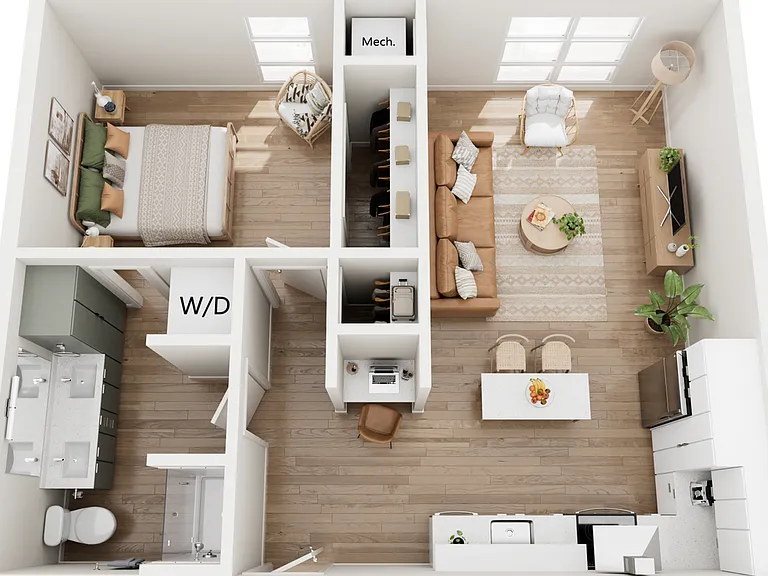 Explore the comfort and style of this contemporary one-bedroom apartment. Explore the comfort and style of this contemporary one-bedroom apartment.