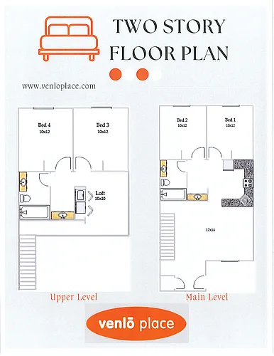 Floor plan Two Story- By the Bed Pricing