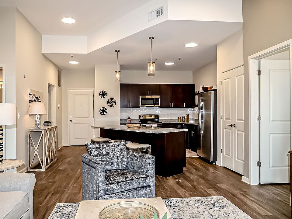 Open concept kitchen and living area