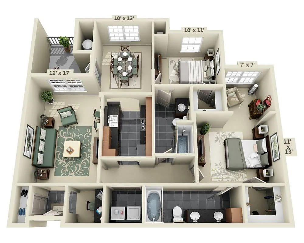 Floor plan Plan F (B2A)