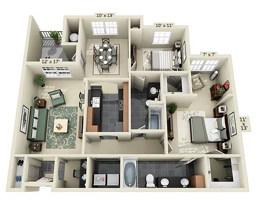 Floor plan Plan F (B2A)