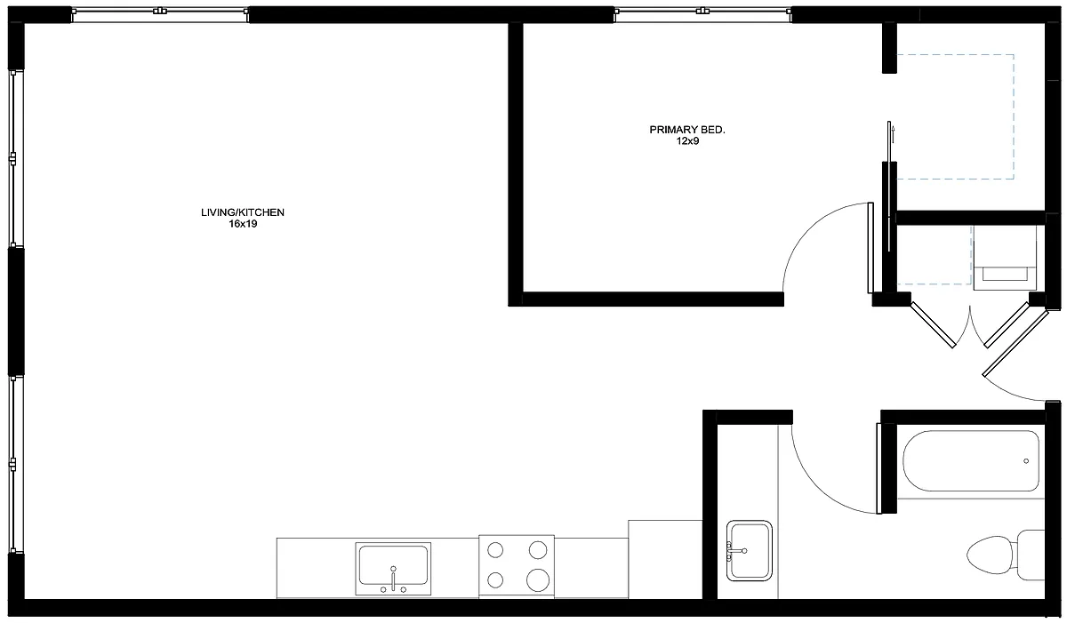 Floor plan 1 Bedroom 1 Bathroom