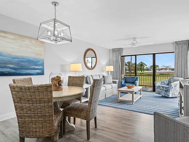 Dining area open to living room