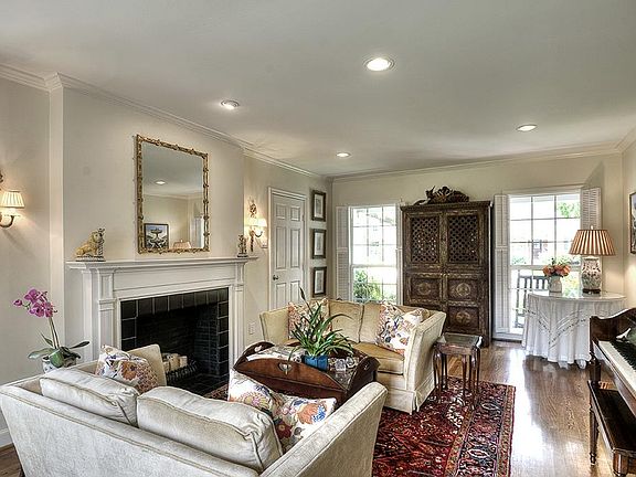The living room opens to the gorgeous study.