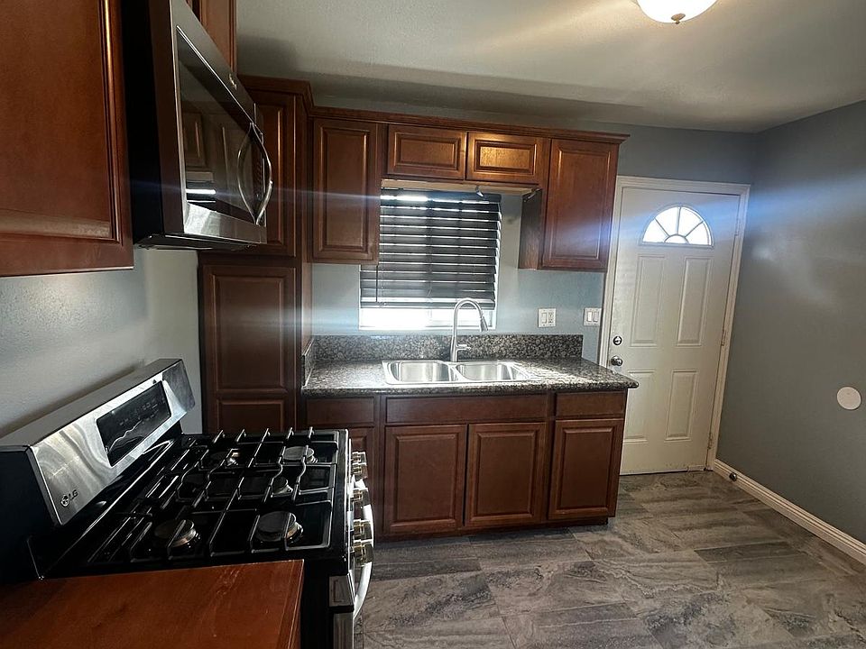 Kitchen space with Range and Microwave included.