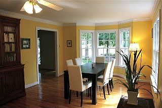 Beautiful living room with bay window