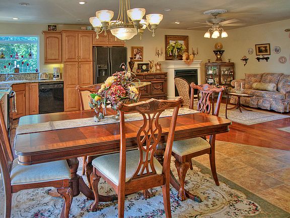 Dining, kitchen and living