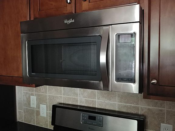 Stainless steel microwave.