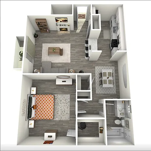 Floor plan 1 Bedroom 1 Bathroom