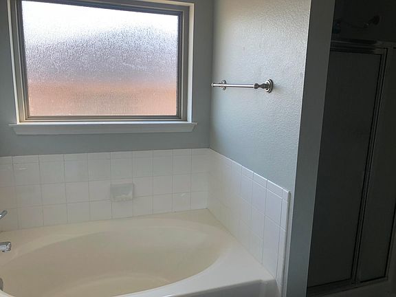 Master tub and separate shower (to the right)