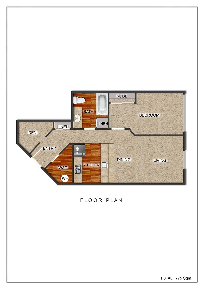 Floor plan One Bed One Bath