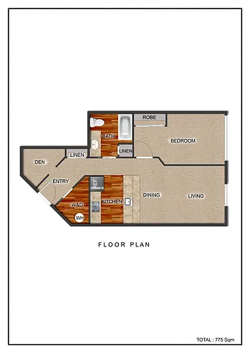 Floor plan One Bed One Bath