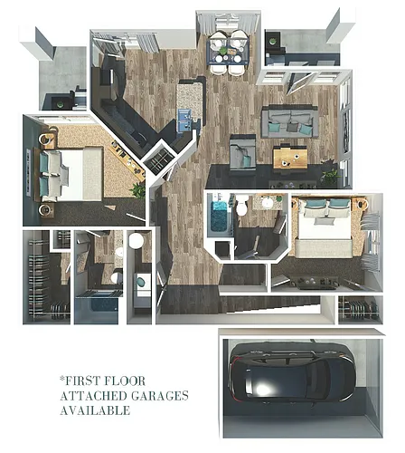 Floor plan B5G - Two Bedroom, Two Bathroom