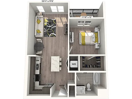 Floor plan A1S-Signature-763sf