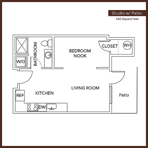 Floor plan Studio w/Patio