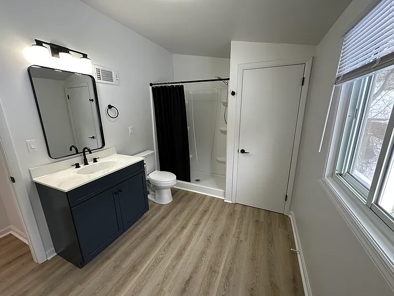 Bathroom with 6 foot walk-in shower