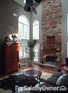Pergola with fireplace and TV