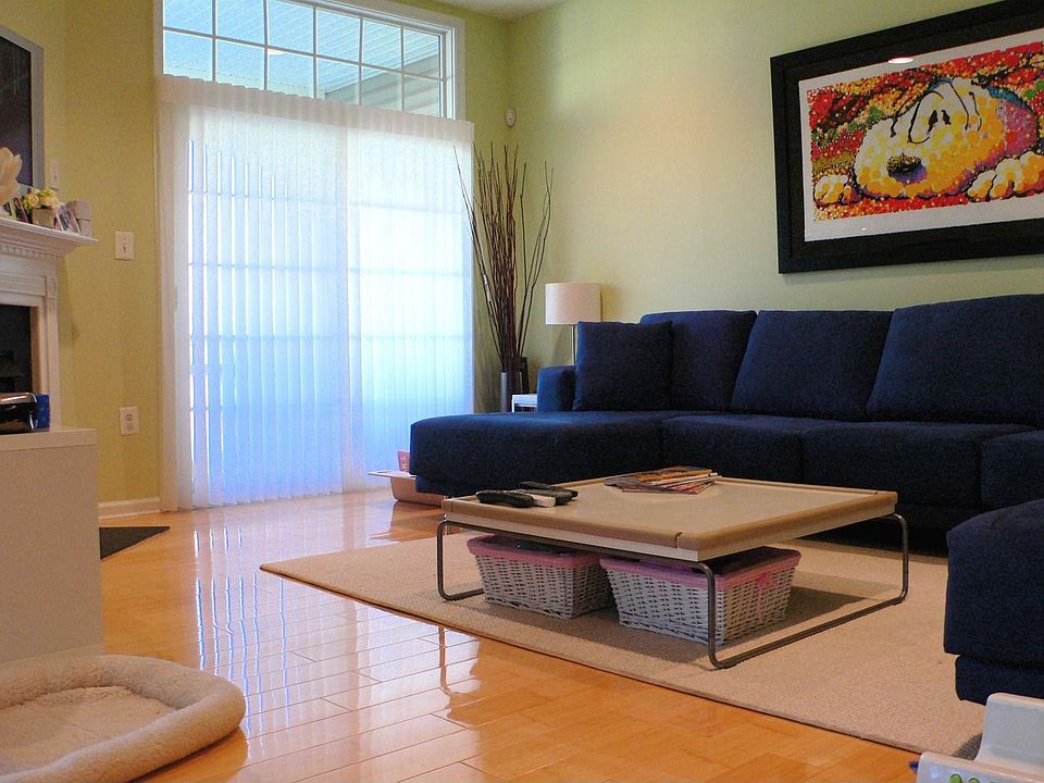 Living room with gas fireplace and surround sound