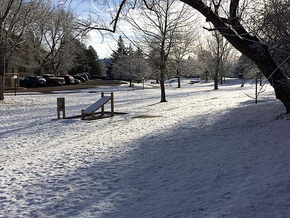 Outside view of walking path in winter