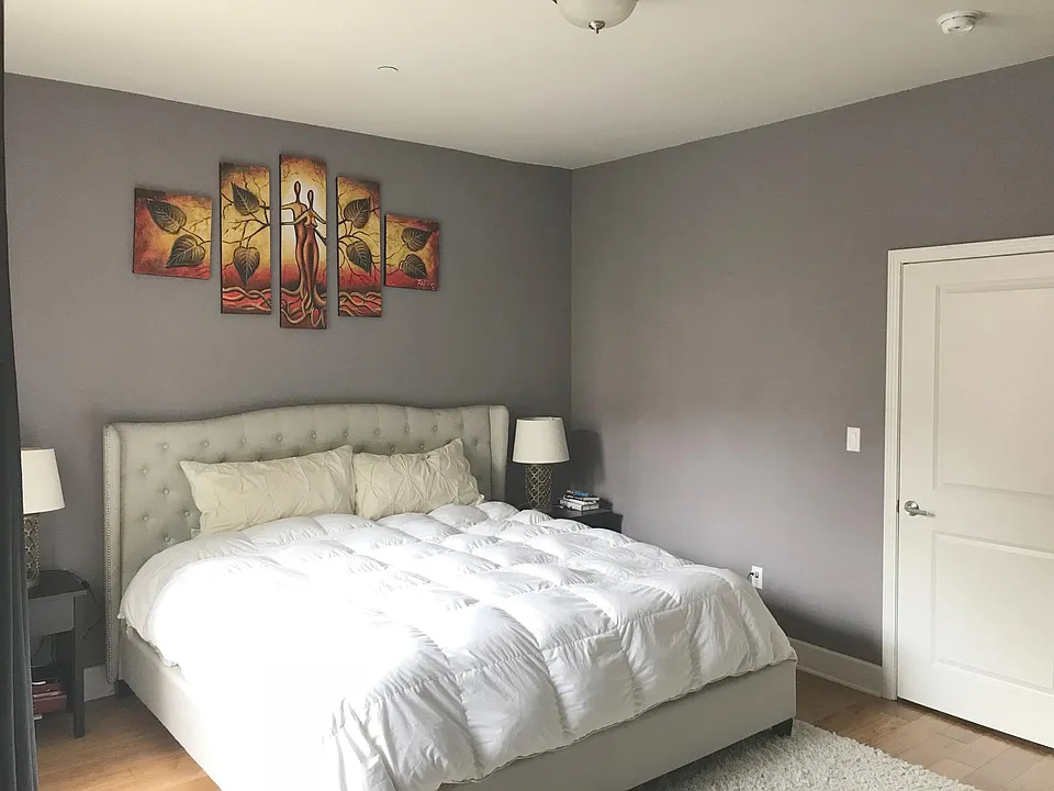 Master bedroom with king sized bed