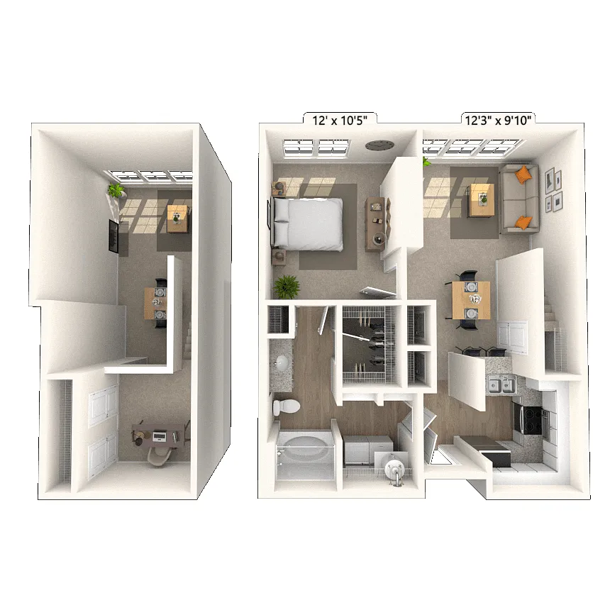 Floor plan Studio 0x1 562-929 SF