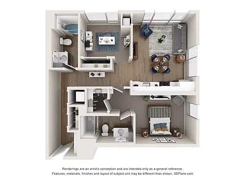 Floor plan A20 One Bedroom + Den