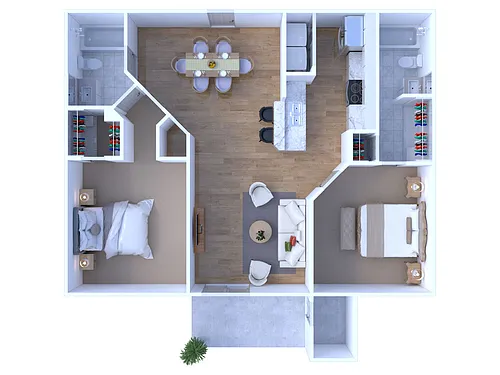 Floor plan 2 BR - 2 BTH
