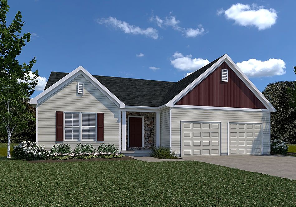 Laurel American Elevation Optional Garage Door Shown